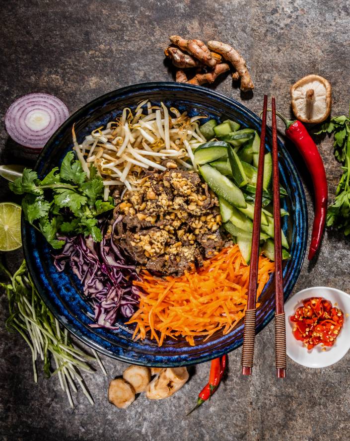 Vietnamese food in bowl